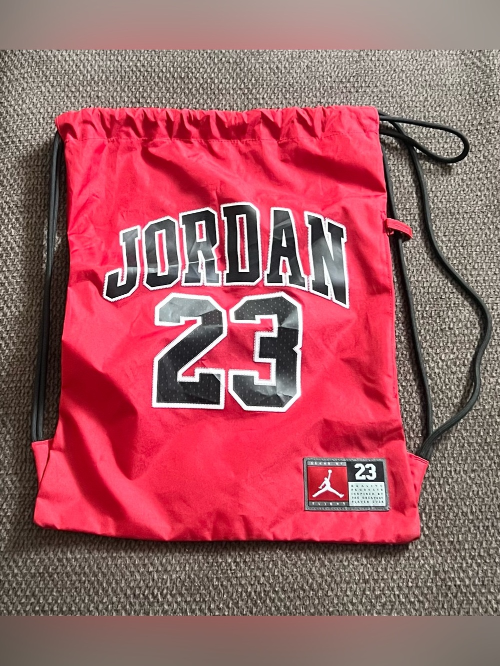 Nike Air Jordan 23 Jumpman Drawstring Gym Black Bag Sack School Sports Backpack